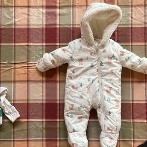 Cozy White Animal Print Kids Footie